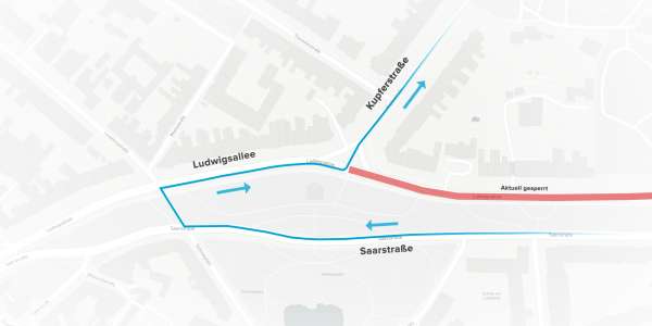 Geänderte Verkehrsführung wegen Baustelle